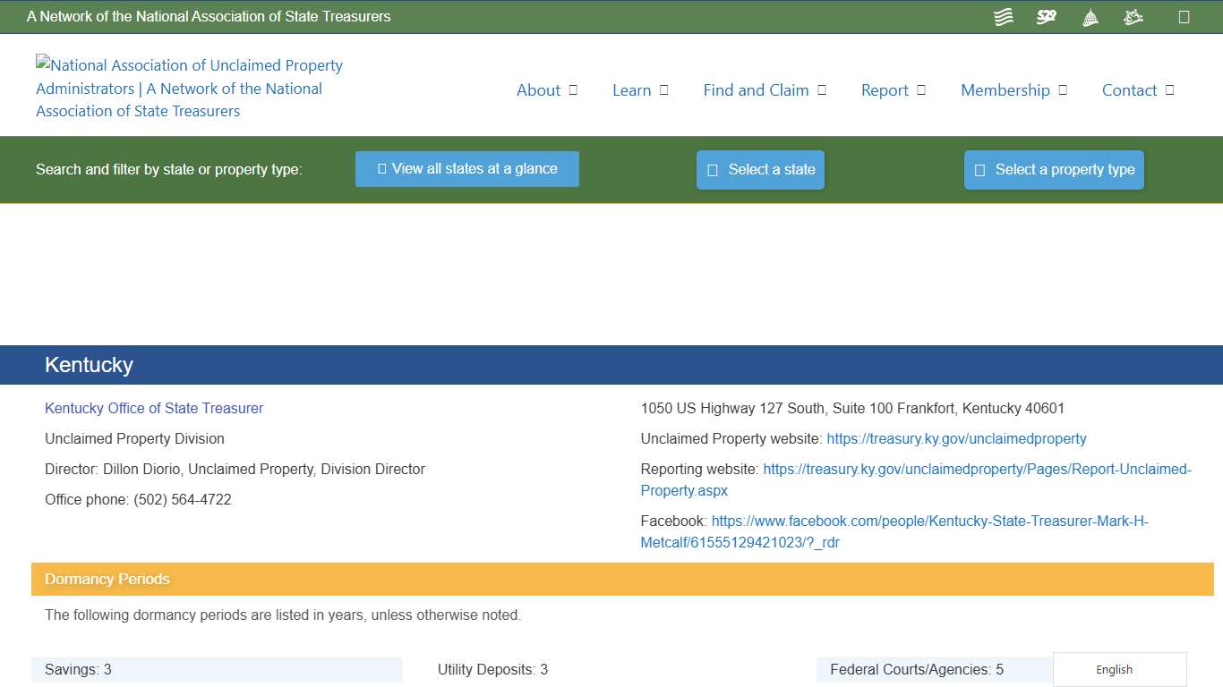 Kentucky – National Association of Unclaimed Property Administrators (NAUPA)