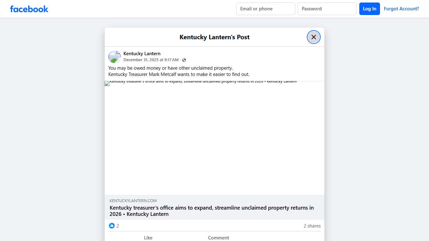 You may be owed money or have other... - Kentucky Lantern | Facebook